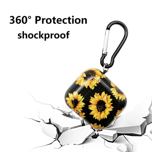 Compatible with Apple, Airpods Earphone Case Flamingo Sunflower