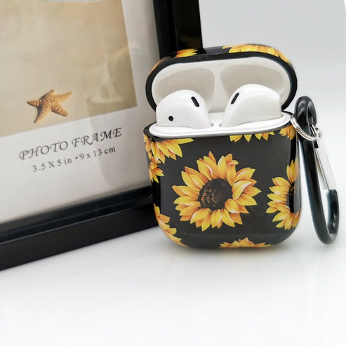 Compatible with Apple, Airpods Earphone Case Flamingo Sunflower